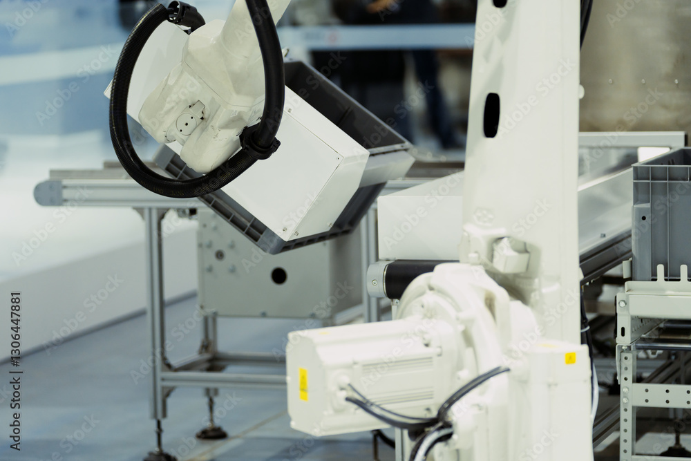 robot arm working in car factory