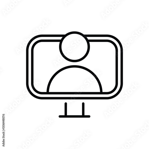 Personal web, computer icon. Business icon vector line
