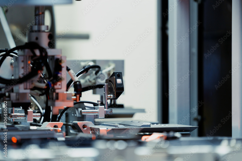 robot arm working in factory