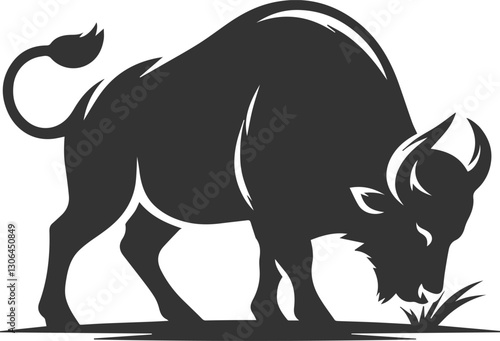 Buffalo sniffing the air animal vector silhouette