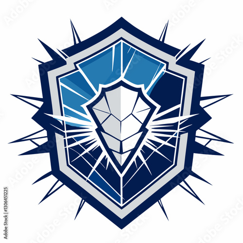 shattered glass effect forming a bold emblem