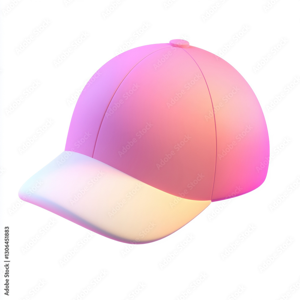 A 3D icon render of a cap isolated on a white background A 3D icon render of a cap isolated on a white background
