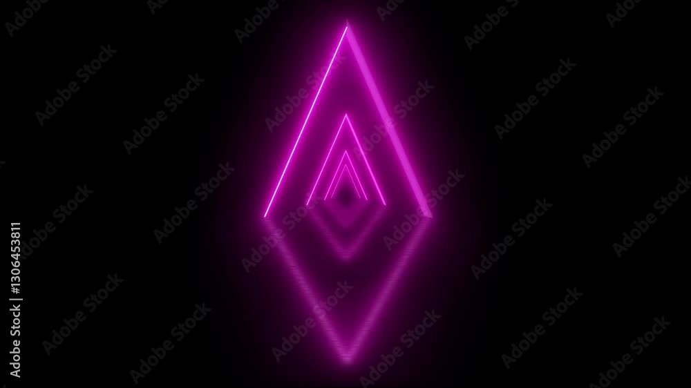 Neon light abstract background, geometric shapes glowing digital tunnel loop, .Looped animation. Hypnotic effect. Neon light abstract background, geometric shapes glowing digital tunnel loop, .Looped animation. Hypnotic effect.