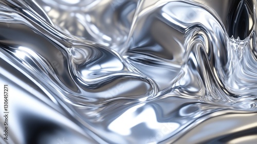 Liquid metal ripples, abstract background