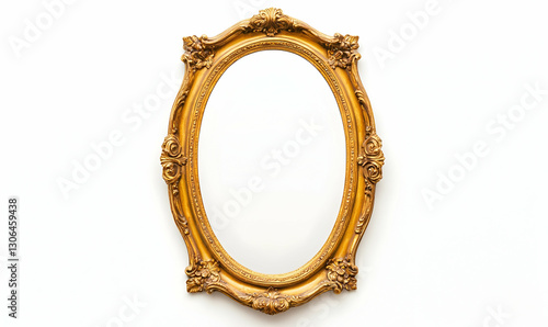 Elegant Gold Oval Frame with Intricate Detailing and No Reflections