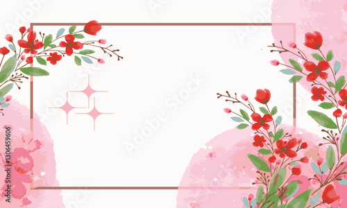 greeting card with pink flowers