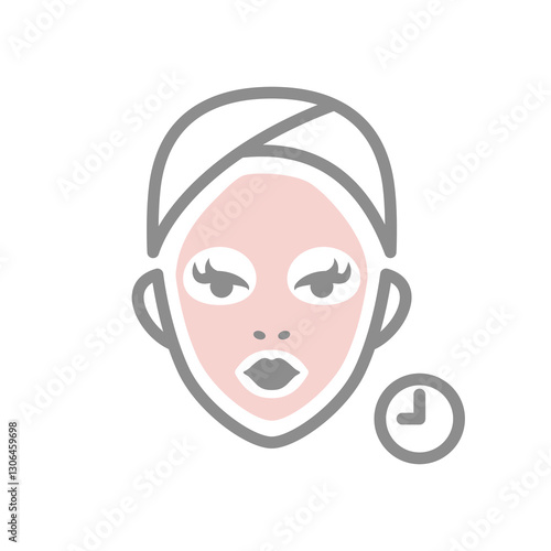 Face mask treatment for hydration and skin care. Facial mask sheet vector icon.