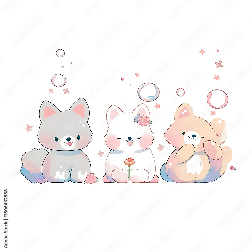Playful and whimsical dog or cat illustrations in vibrant and minimalist designs. Playful and whimsical dog or cat illustrations in vibrant and minimalist designs.