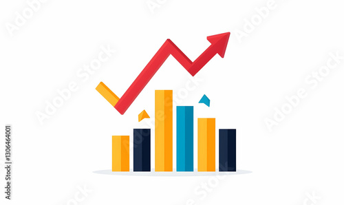 Free Download Colorful Graph With Rising Trend Showing Growth and Success - GFXLoad