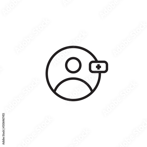 Vector follow, add user icon. Black, white background. Perfect for app and web interfaces, infographics, presentations, marketing, etc.