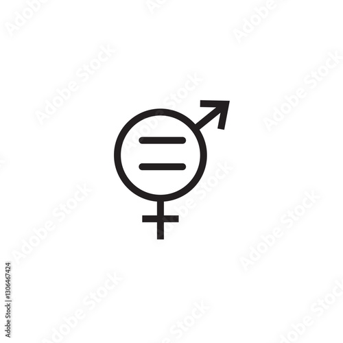 Gender equality editable stroke outline icon isolated on white background flat vector illustration. Pixel perfect.