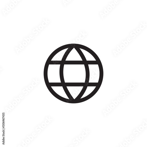 Globe icon, world icon, earth icon, global symbol, global sign, web symbol