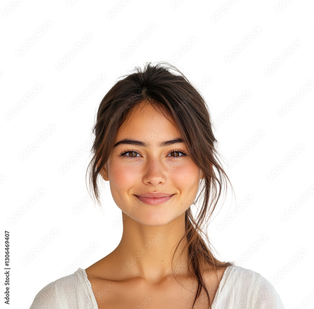 Portrait of a smiling woman bright isolated on transparent background Portrait of a smiling woman bright isolated on transparent background