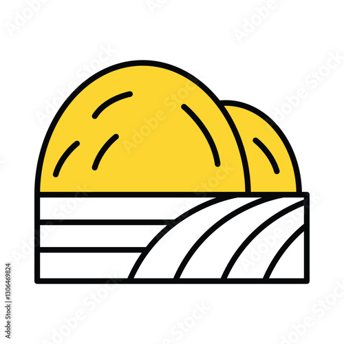 Hay bale vector filled outline icon. EPS 10 file