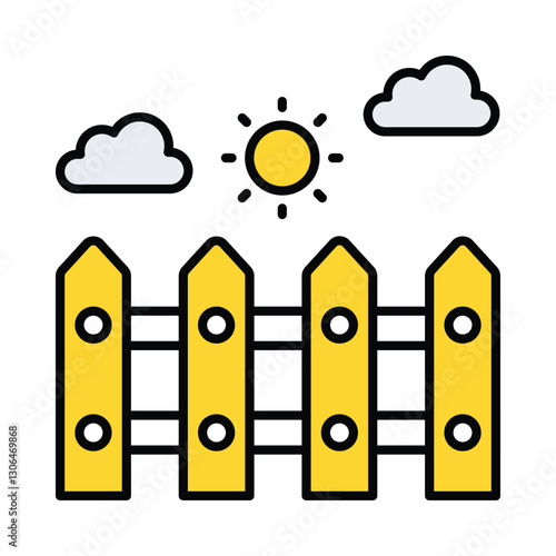 Fence vector filled outline icon. EPS 10 file