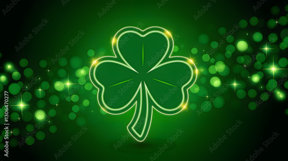 Fototapeta premium Neon Clover Background