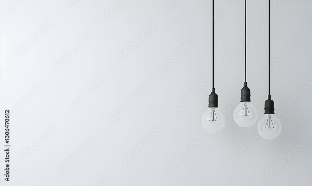 Modern Minimalistic Pendant Lights Against a Plain White Background Modern Minimalistic Pendant Lights Against a Plain White Background