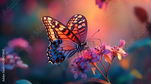 Wallpaper Mural Delicate Butterfly Bliss: A Symphony of Colorful Wings and Blooming Beauty" Torontodigital.ca