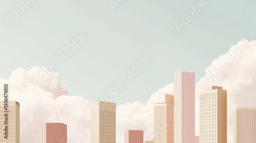 surreal modern city skyline