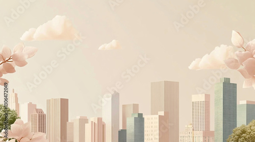 surreal modern city skyline