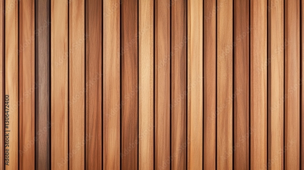 Naklejka premium Wooden Vertical Stripes Background in Warm Natural Tones for Textures and Design Elements in Various Creative Projects.Vertical slats on wooden wall natural wood paneling texture 