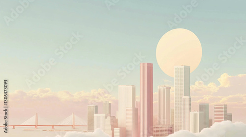 surreal modern city skyline