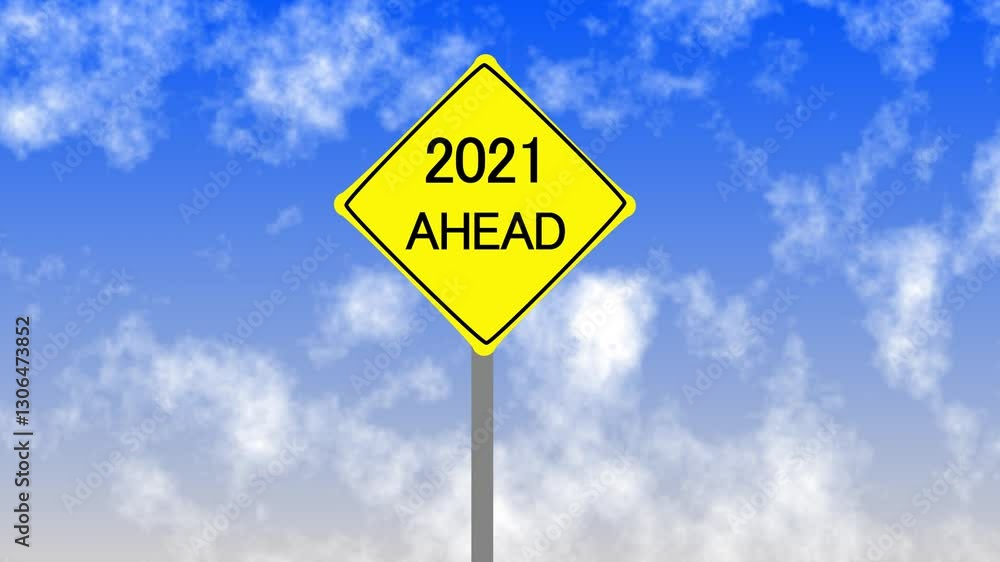 Road Sign on Clear Blue Sky with Rapid Moving Clouds for Text Placement Road Sign on Clear Blue Sky with Rapid Moving Clouds for Text Placement