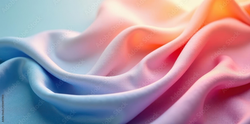 Obraz premium Flowing silk scarf with soft focus background, smooth fabric, gentle, serenity