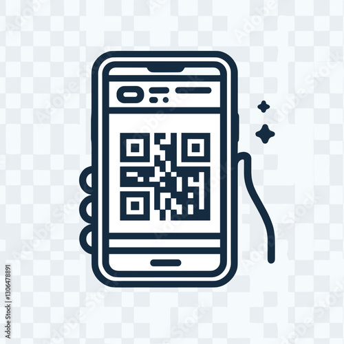 Smartphone displaying a QR code, symbolizing digital connectivity and access