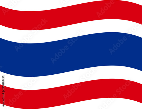 thailand waving flag illustrator of national  icon