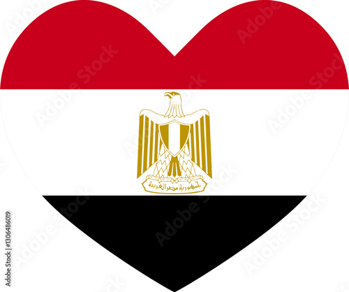 egypt heart shaped icon flag illustrator national