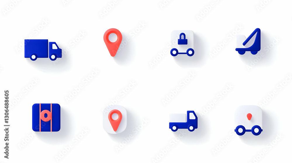 Delivery Icons Set for Logistics and Transportation Services Delivery Icons Set for Logistics and Transportation Services