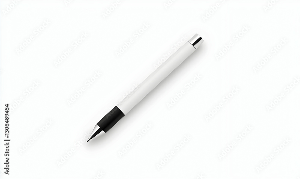 Elegant Modern Pen with Black and White Design on Plain Background Elegant Modern Pen with Black and White Design on Plain Background