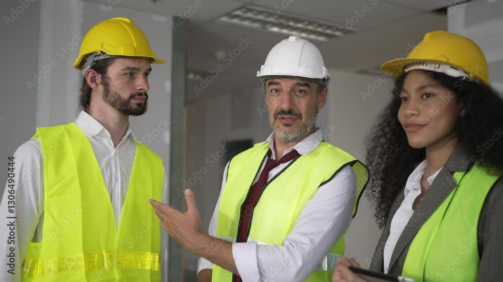 Constructors work at High rise building site. Construction, engineering. Constructors work at High rise building site. Construction, engineering.