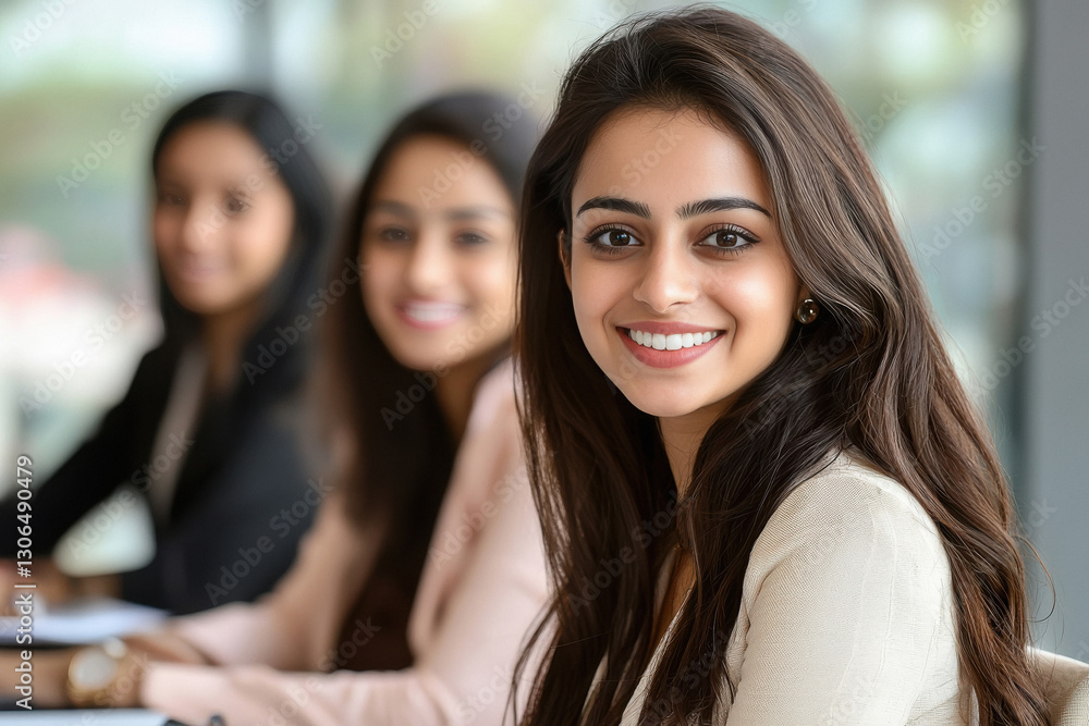 Fototapeta premium young indian business woman sitting in office