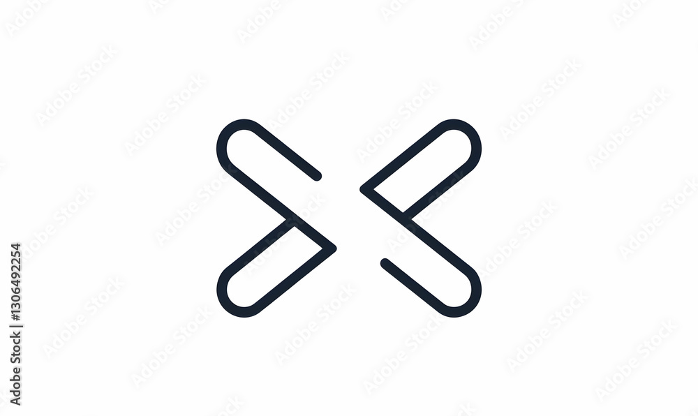 Abstract minimalist symbol representing connection and collaboration Abstract minimalist symbol representing connection and collaboration