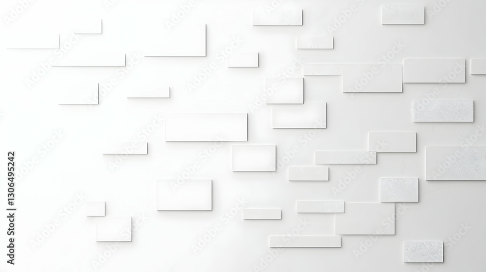 Abstract White Wall Composition with Rectangles and Negative Space Abstract White Wall Composition with Rectangles and Negative Space