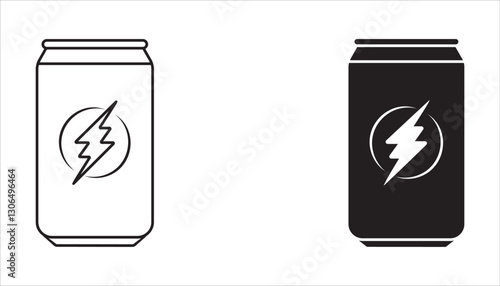 energy drink can icon set. sign for mobile concept and web design. vector illustration