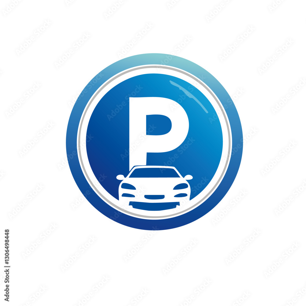 blue parking car icon vector design