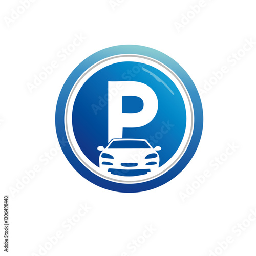 Obraz na płótnie blue parking car icon vector design w salonie