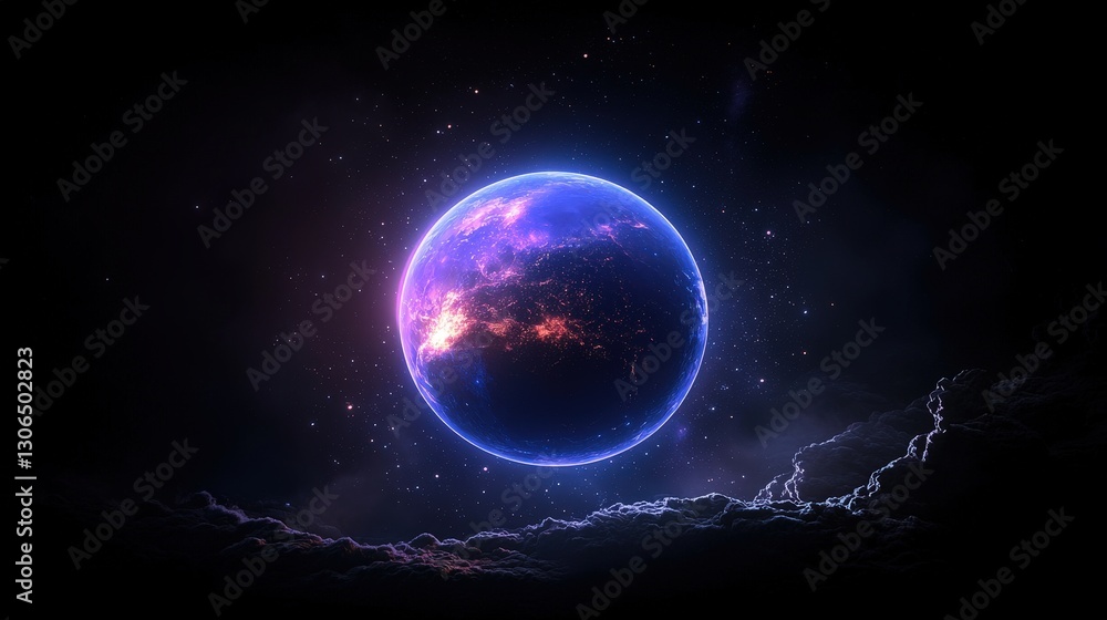 Obraz premium Cosmic Earth; Nebula; Night Sky