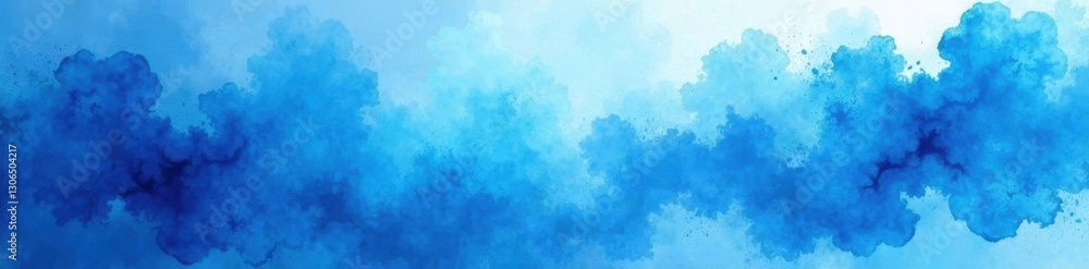 Deep blue azure watercolor, abstract art background , background, sky Deep blue azure watercolor, abstract art background , background, sky