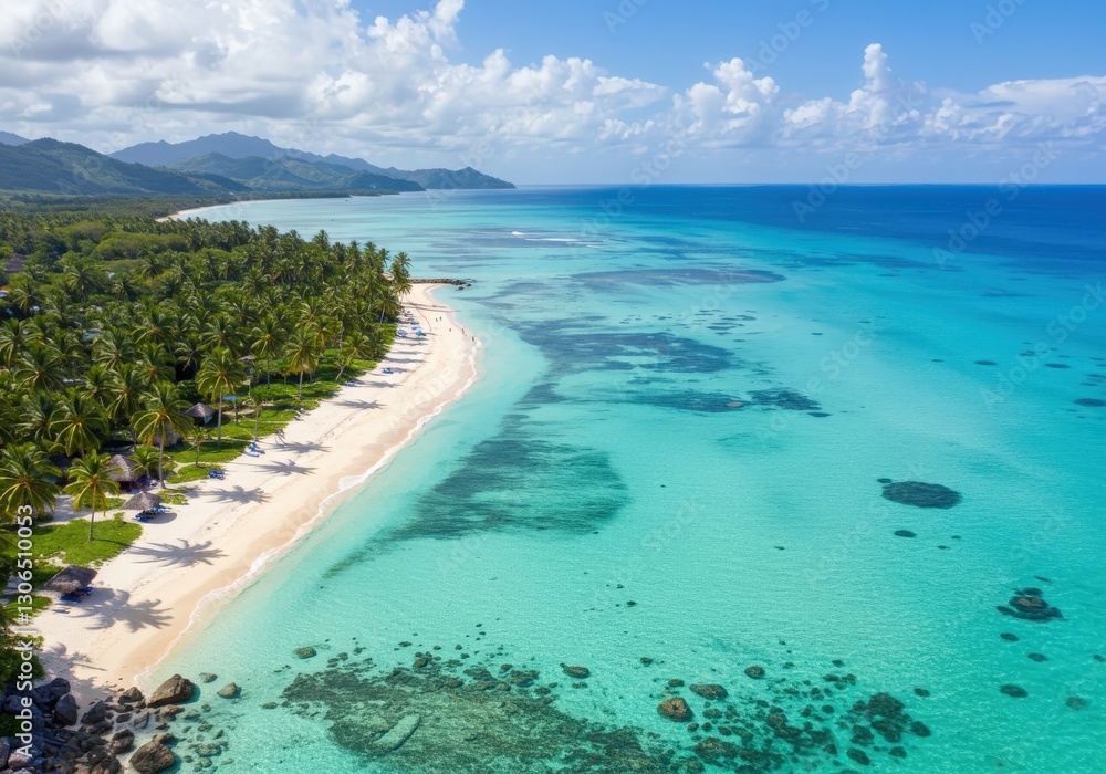 Virginia tropical beach aerial view with clear blue water, waves, and sandy coastline Virginia tropical beach aerial view with clear blue water, waves, and sandy coastline