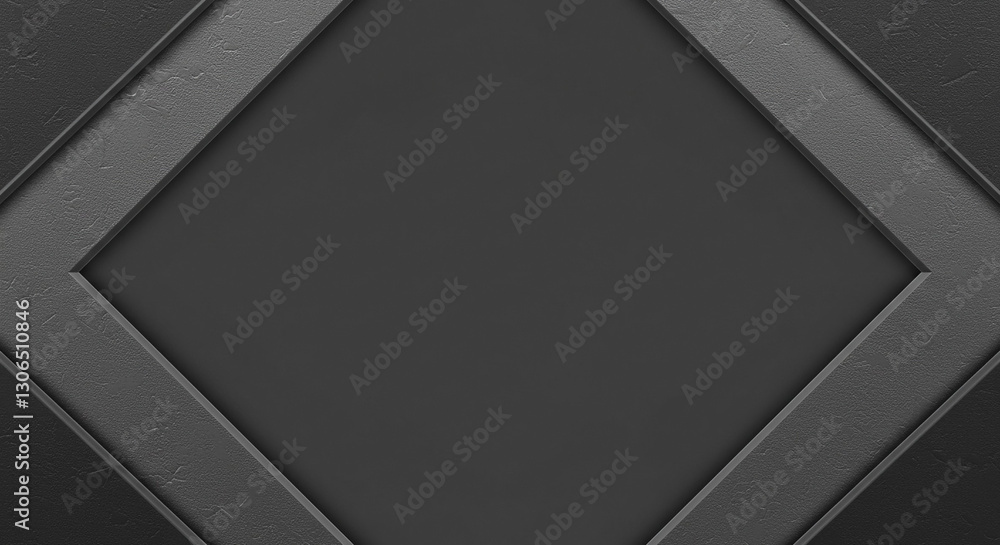 Abstract Dark Gray Geometric Background with Textured Diamond Shape Frame Abstract Dark Gray Geometric Background with Textured Diamond Shape Frame