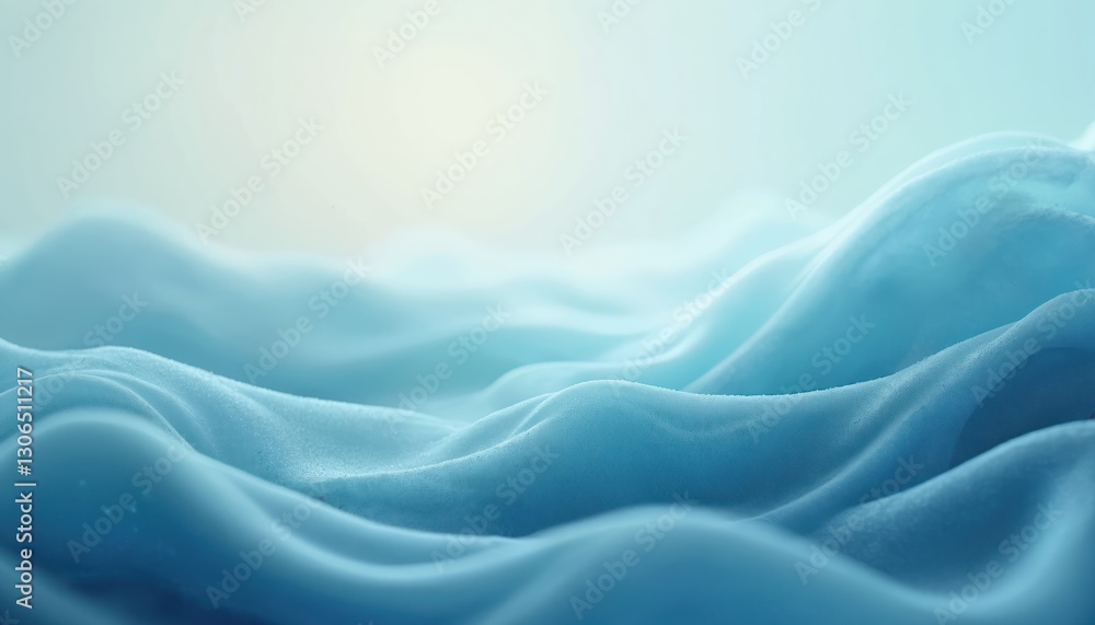 Abstract blue waves background with soft pleasing shapes, lines. Serene wavy texture looks like fabric or liquid with motion. Design template for wallpaper, poster, presentation. Generative AI. Abstract blue waves background with soft pleasing shapes, lines. Serene wavy texture looks like fabric or liquid with motion. Design template for wallpaper, poster, presentation. Generative AI.