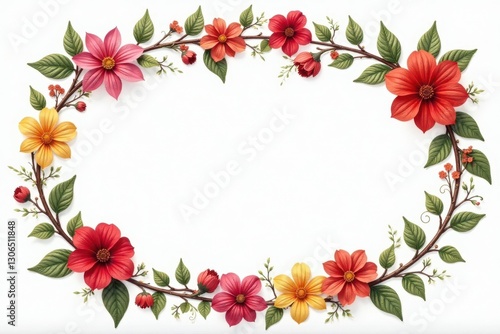 Intricate floral wreath frame, elegant script font, beautiful flowers, background, luxury wedding