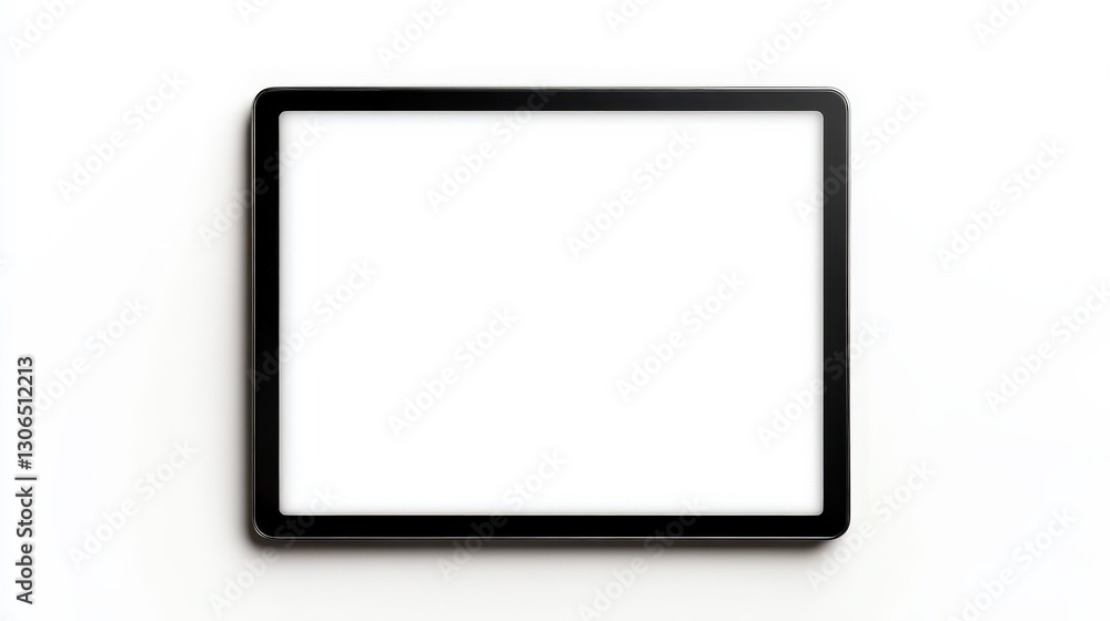 Modern Digital Tablet with Blank Screen on White Background for Presentations Modern Digital Tablet with Blank Screen on White Background for Presentations