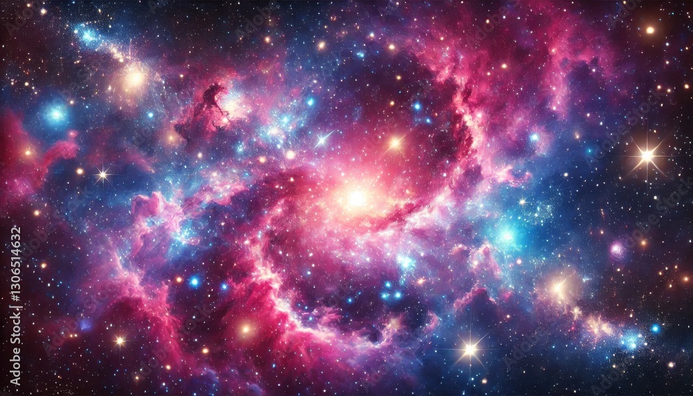 A vibrant cosmic nebula with glowing stars, deep space clouds, and colorful galactic formations. A vibrant cosmic nebula with glowing stars, deep space clouds, and colorful galactic formations.
