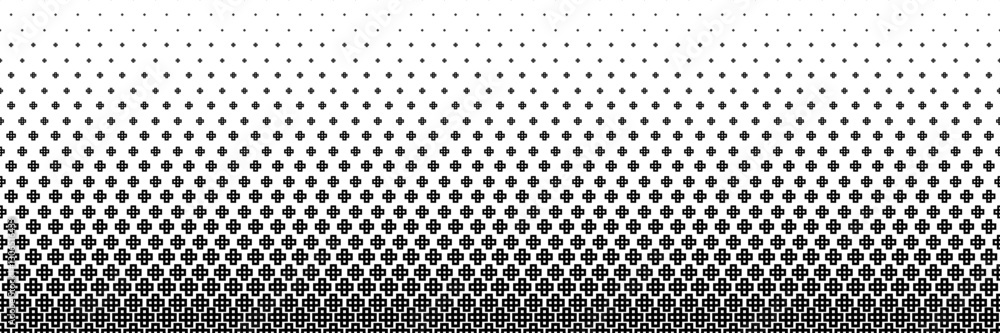 horizontal halftone of black outline cross or plus design for pattern and background. horizontal halftone of black outline cross or plus design for pattern and background.