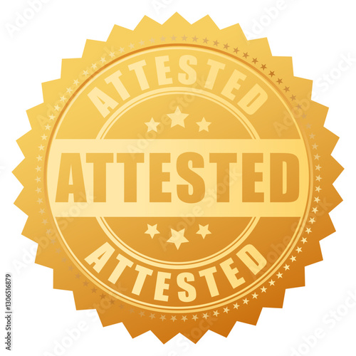 Obraz na płótnie Attested gold vector seal w salonie